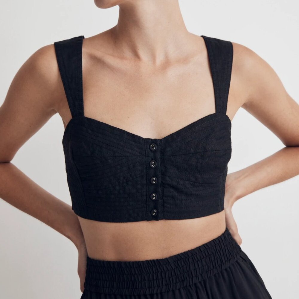 Madewell LINEN sweetheart Crop Top